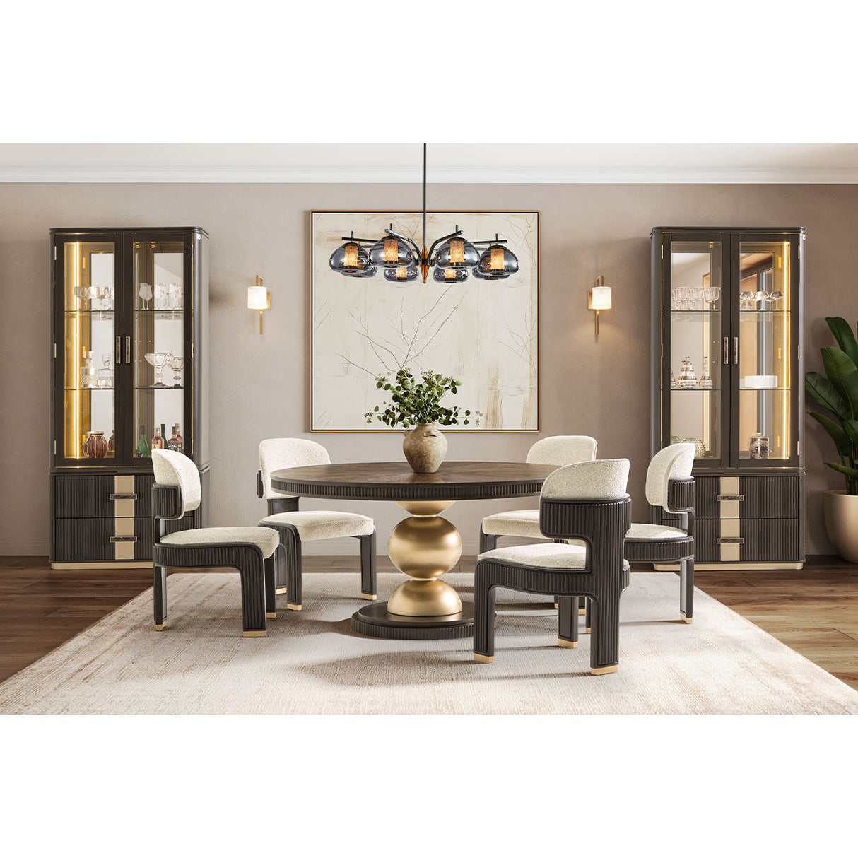 West Kensington Medium Espresso Round Dining Table from Michael Amini - Luna Furniture