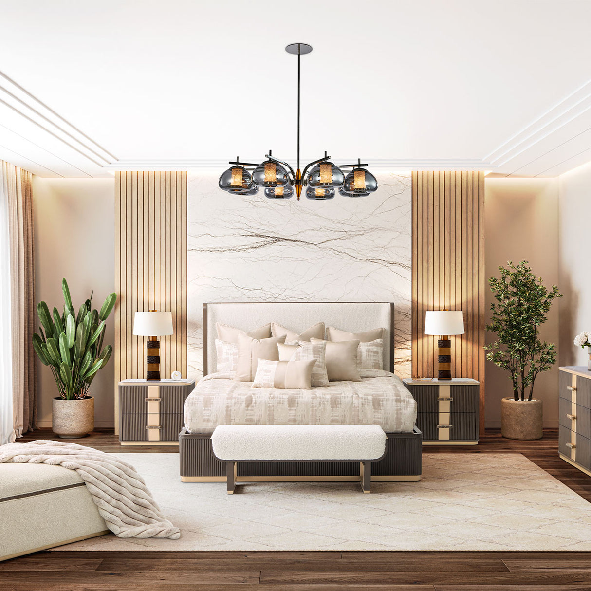 West Kensington Medium Espresso Queen Bed from Michael Amini - Luna Furniture