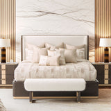 West Kensington Medium Espresso Eastern King Bed from Michael Amini - Luna Furniture
