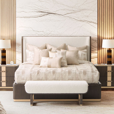 West Kensington Medium Espresso Eastern King Bed from Michael Amini - Luna Furniture