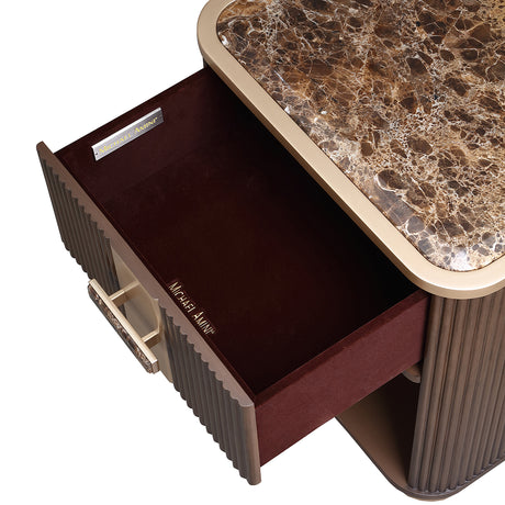 West Kensington Medium Espresso 1-drawer Nightstand from Michael Amini - Luna Furniture