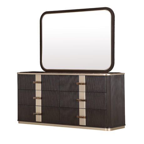 West Kensington Medium Espresso Dresser With Mirror from Michael Amini - Luna Furniture