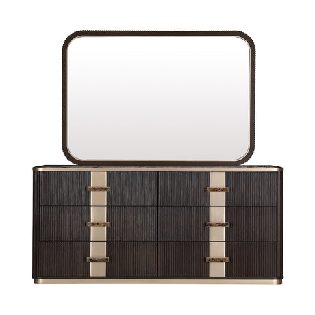 West Kensington Medium Espresso Dresser With Mirror from Michael Amini - Luna Furniture
