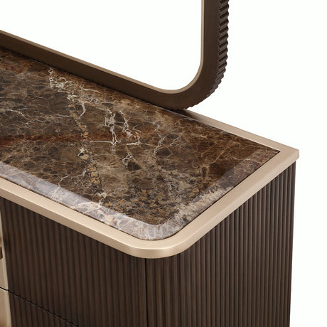 West Kensington Medium Espresso Dresser With Mirror from Michael Amini - Luna Furniture