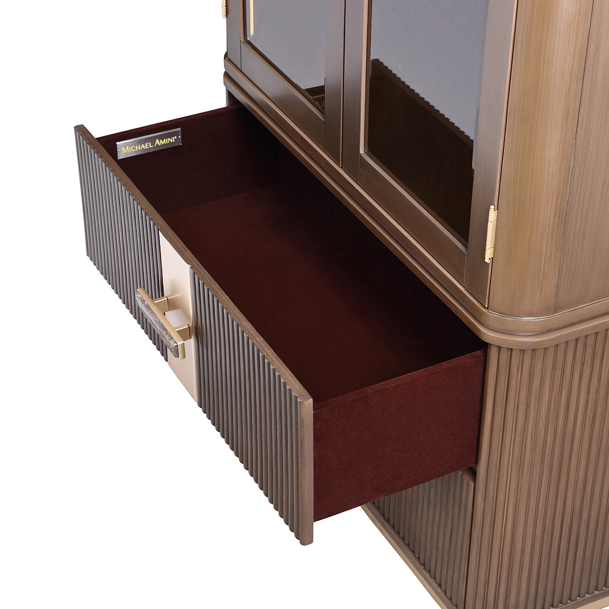 West Kensington Medium Espresso Display Cabinet from Michael Amini - Luna Furniture