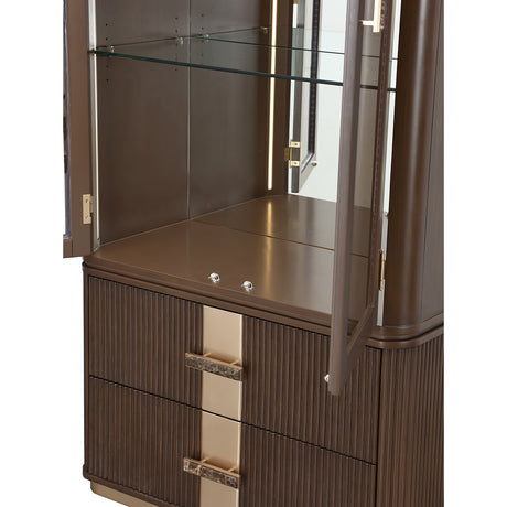 West Kensington Medium Espresso Display Cabinet from Michael Amini - Luna Furniture