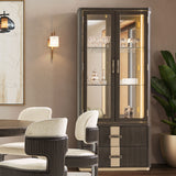 West Kensington Medium Espresso Display Cabinet from Michael Amini - Luna Furniture