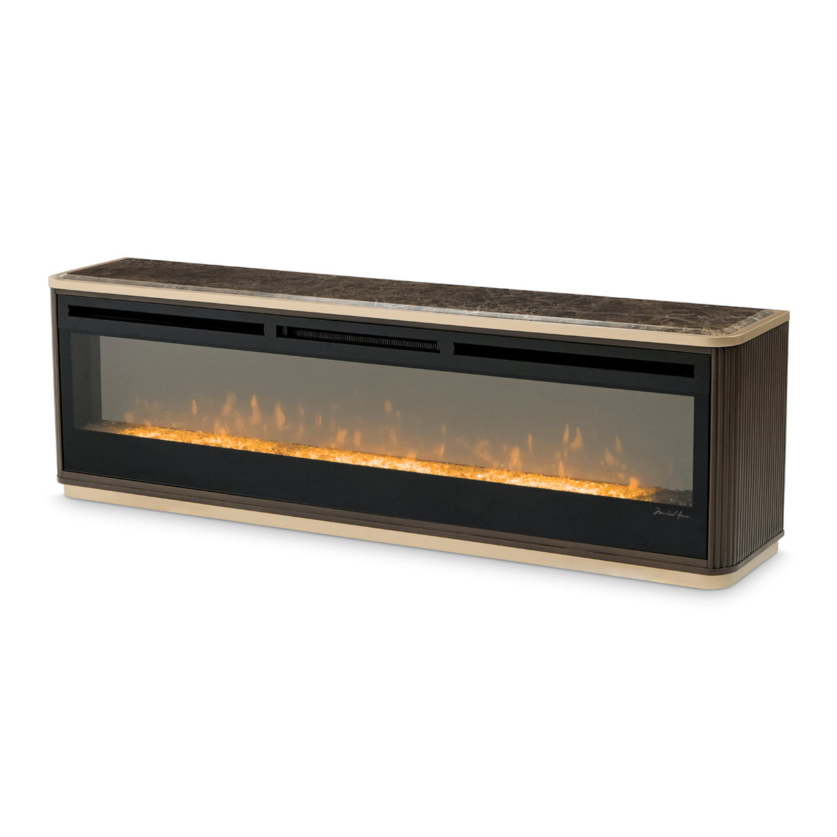 West Kensington Medium Espresso Fireplace & Electric Insert 2pc from Michael Amini - Luna Furniture