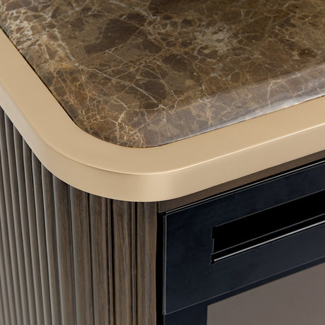 West Kensington Medium Espresso Fireplace & Electric Insert 2pc from Michael Amini - Luna Furniture