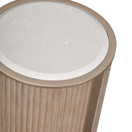 West Kensington - Caramel Sea Salt Caramel Chairside Table from Michael Amini - Luna Furniture