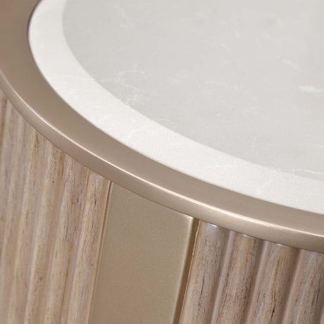 West Kensington - Caramel Sea Salt Caramel Chairside Table from Michael Amini - Luna Furniture