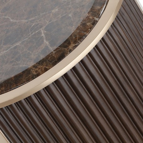 West Kensington Medium Espresso Chairside Table from Michael Amini - Luna Furniture