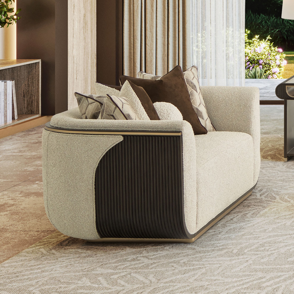 West Kensington Medium Espresso Loveseat from Michael Amini - Luna Furniture