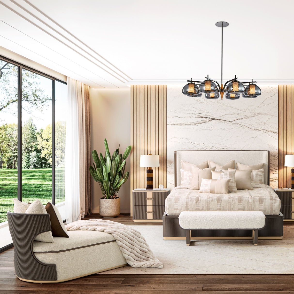 West Kensington Medium Espresso Chaise from Michael Amini - Luna Furniture