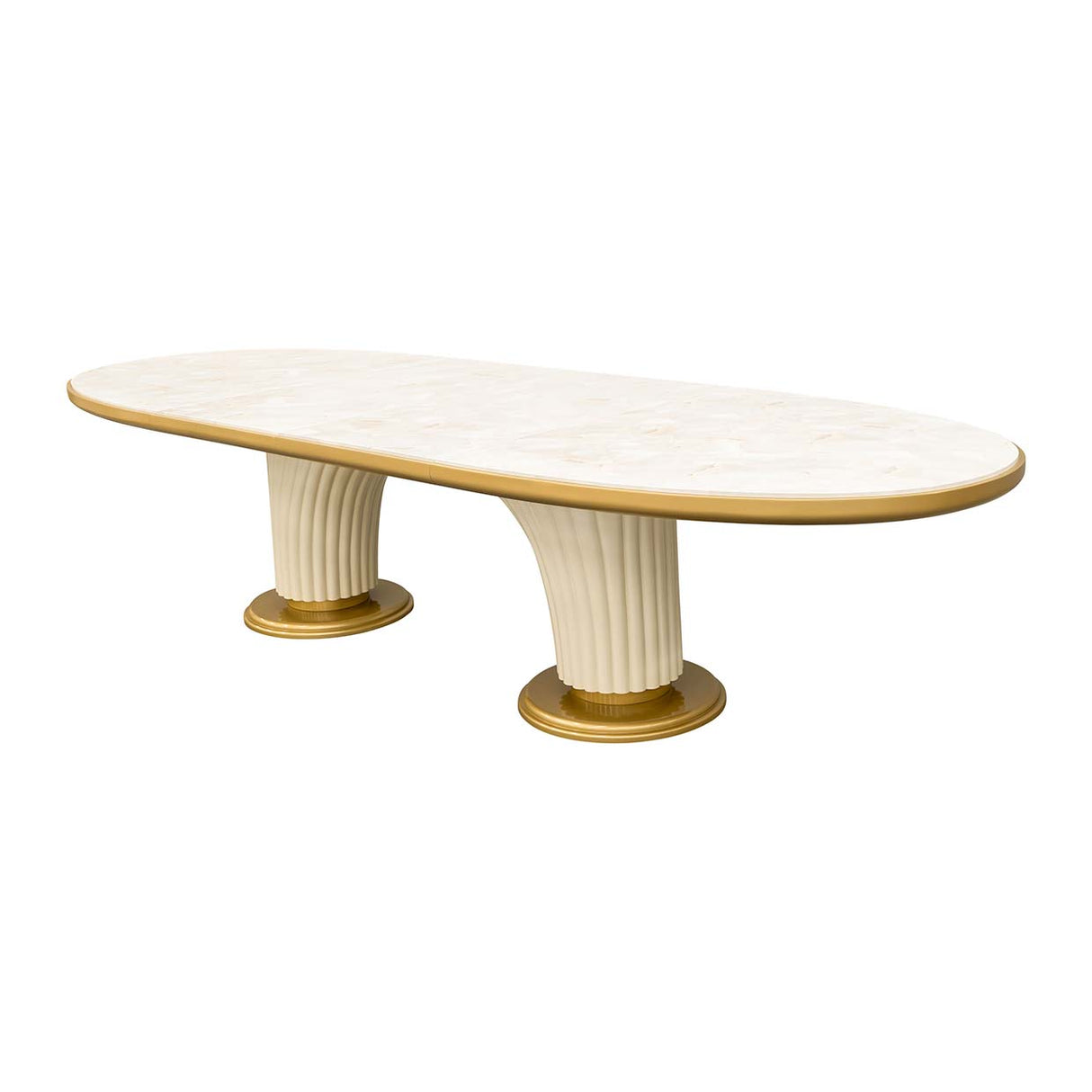 Scotts Square Light Champagne Oval Dining Table from Michael Amini - Luna Furniture