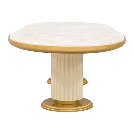 Scotts Square Light Champagne Oval Dining Table from Michael Amini - Luna Furniture