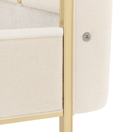 Scotts Square Light Champagne Cal. King Bed from Michael Amini - Luna Furniture