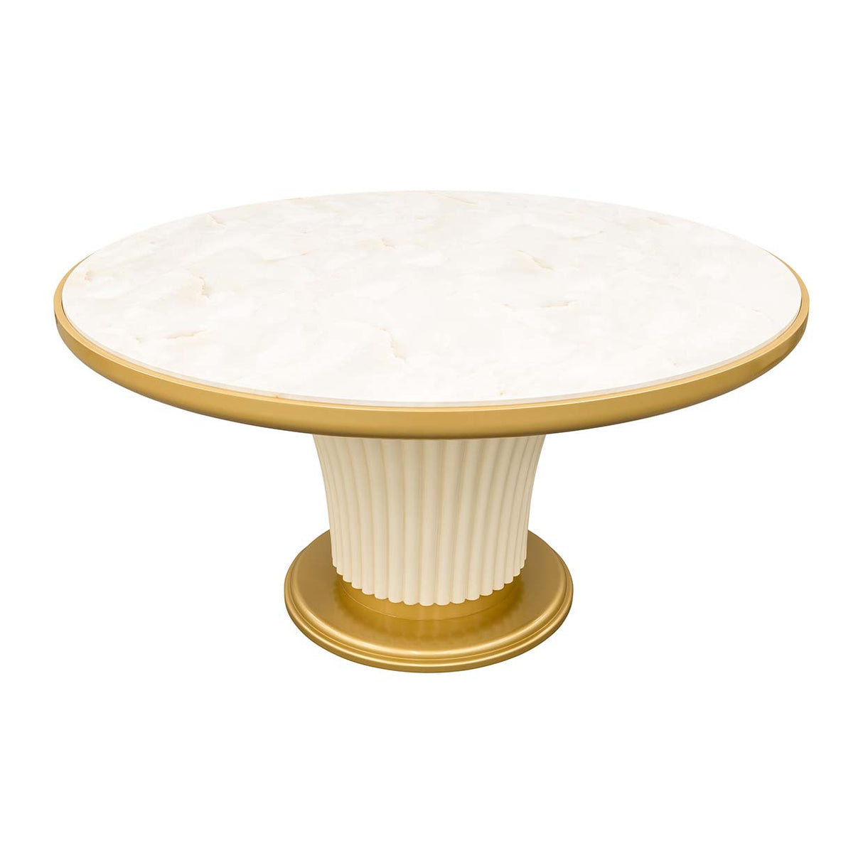 Scotts Square Light Champagne Round Dining Table from Michael Amini - Luna Furniture