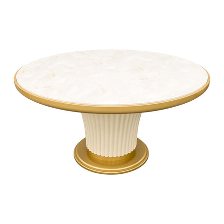 Scotts Square Light Champagne Round Dining Table from Michael Amini - Luna Furniture