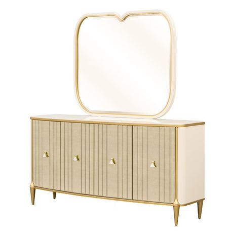 Scotts Square Light Champagne Sideboard With Mirror from Michael Amini - Luna Furniture