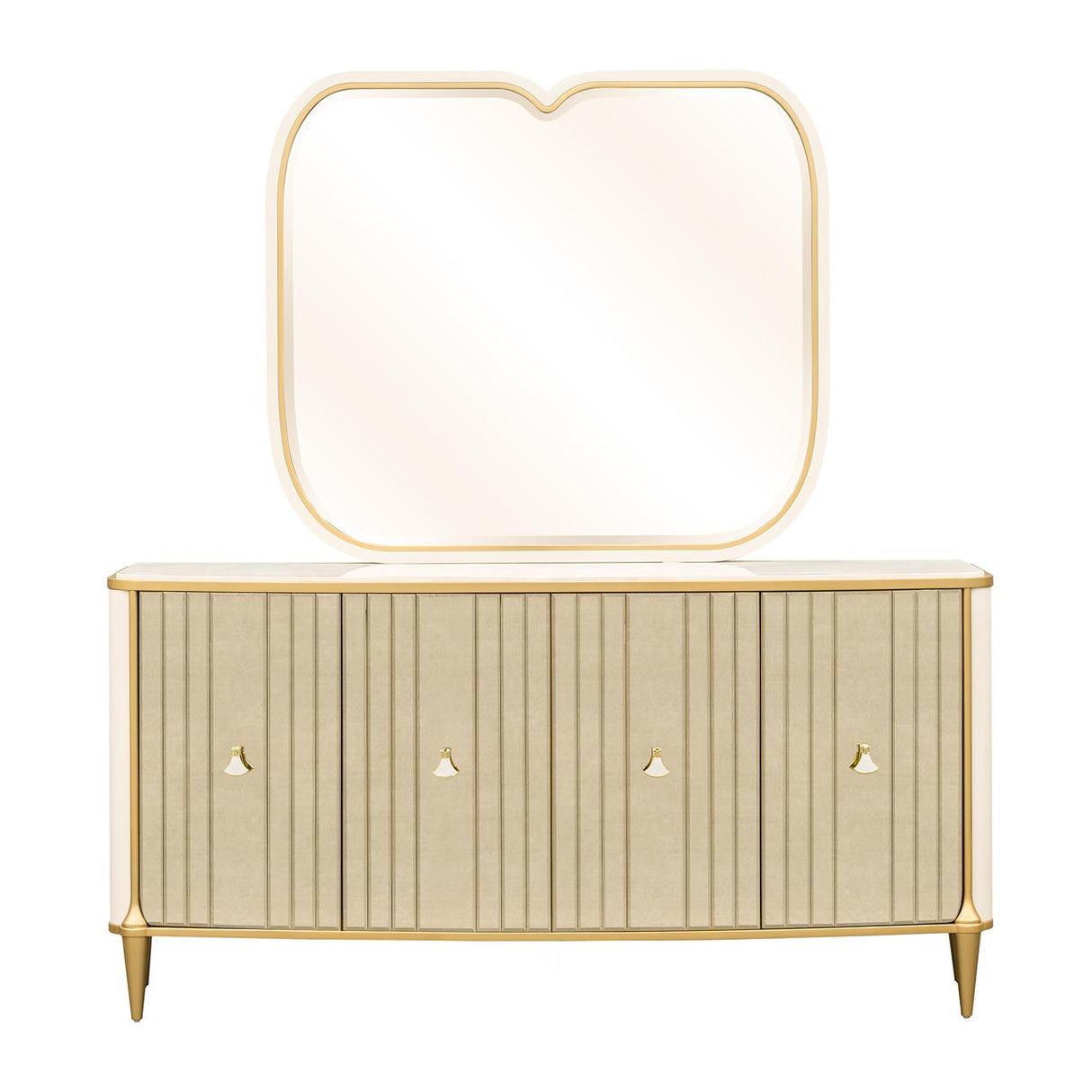 Scotts Square Light Champagne Sideboard With Mirror from Michael Amini - Luna Furniture