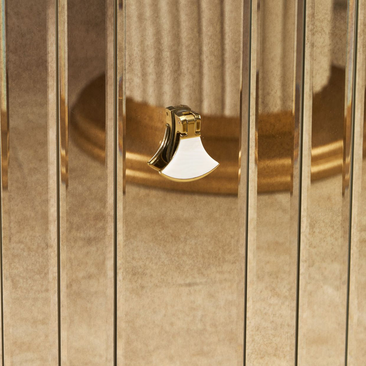 Scotts Square Light Champagne Sideboard With Mirror from Michael Amini - Luna Furniture