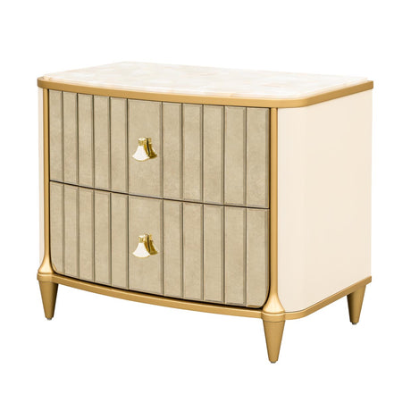 Scotts Square Light Champagne Nightstand from Michael Amini - Luna Furniture