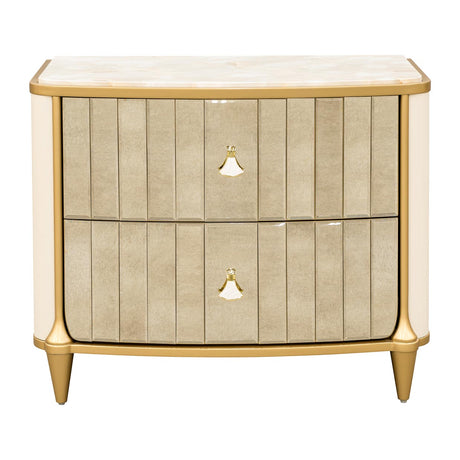 Scotts Square Light Champagne Nightstand from Michael Amini - Luna Furniture