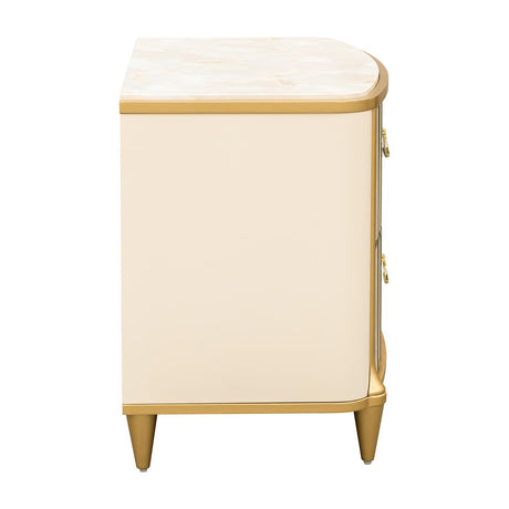Scotts Square Light Champagne Nightstand from Michael Amini - Luna Furniture