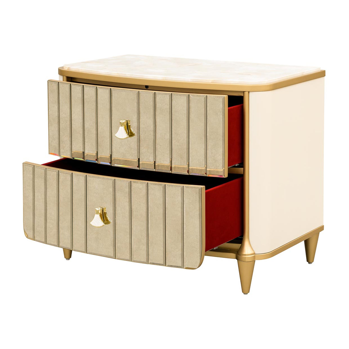 Scotts Square Light Champagne Nightstand from Michael Amini - Luna Furniture
