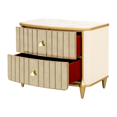 Scotts Square Light Champagne Nightstand from Michael Amini - Luna Furniture