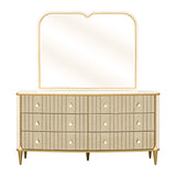 Scotts Square Light Champagne Dresser With Mirror from Michael Amini - Luna Furniture