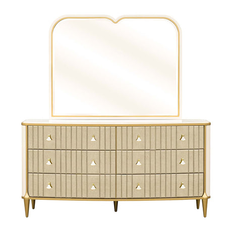 Scotts Square Light Champagne Dresser With Mirror from Michael Amini - Luna Furniture