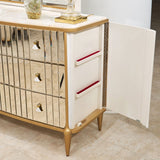 Scotts Square Light Champagne Dresser With Mirror from Michael Amini - Luna Furniture