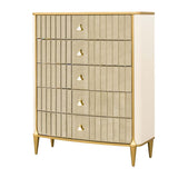 Scotts Square Light Champagne 5-drawer Chest from Michael Amini - Luna Furniture