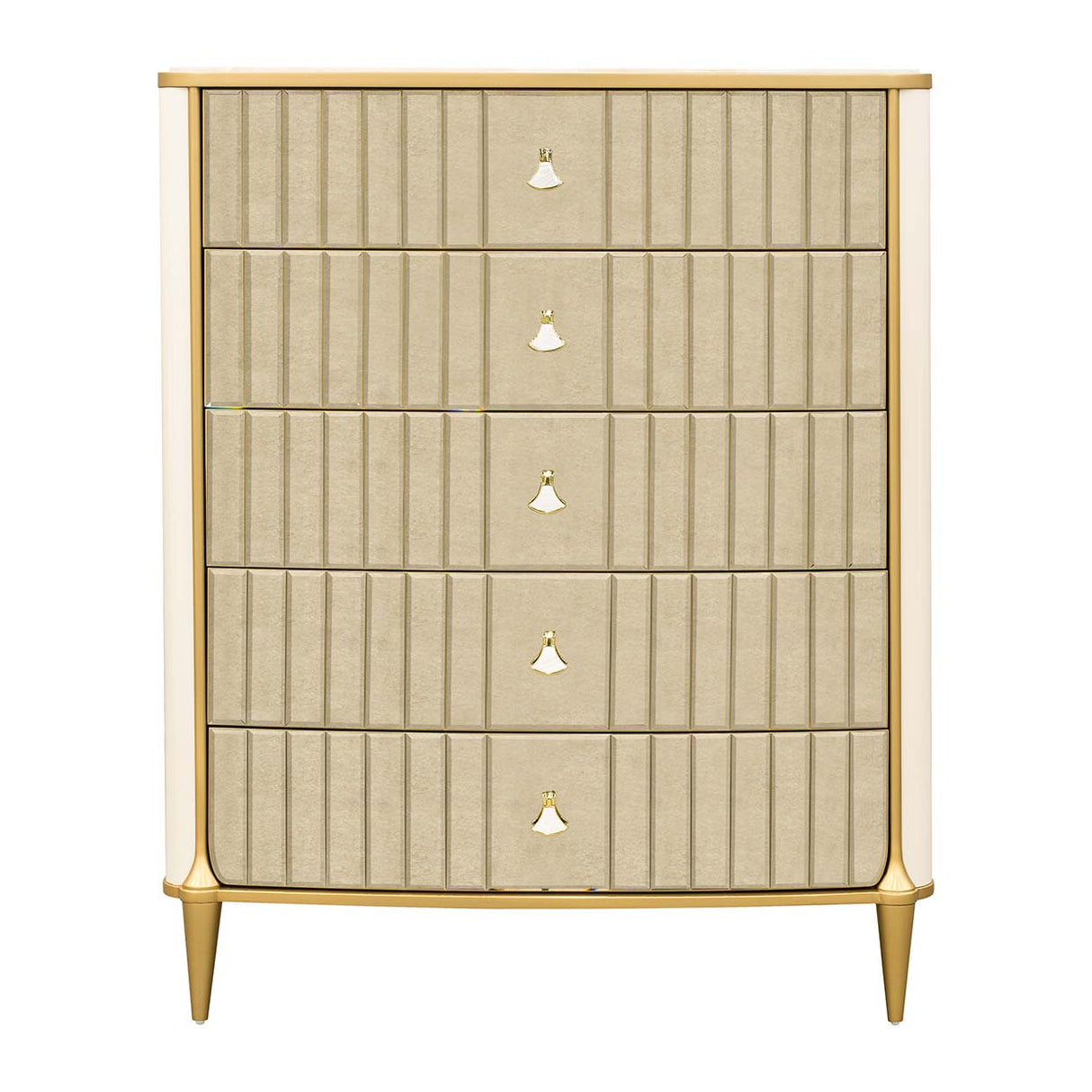 Scotts Square Light Champagne 5-drawer Chest from Michael Amini - Luna Furniture