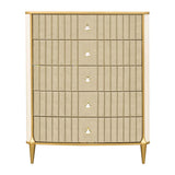 Scotts Square Light Champagne 5-drawer Chest from Michael Amini - Luna Furniture