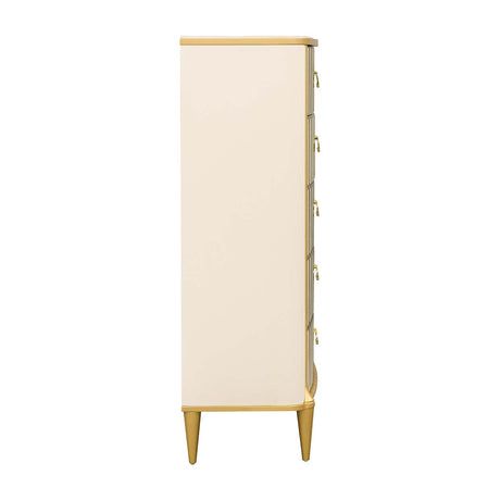 Scotts Square Light Champagne 5-drawer Chest from Michael Amini - Luna Furniture