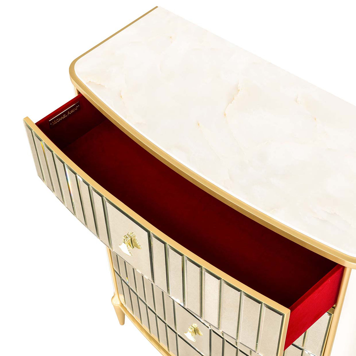 Scotts Square Light Champagne 5-drawer Chest from Michael Amini - Luna Furniture
