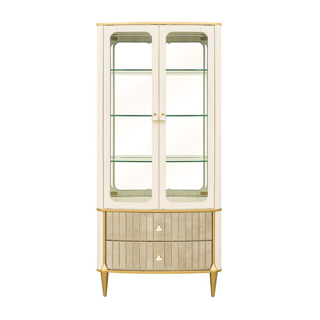 Scotts Square Light Champagne Display Cabinet from Michael Amini - Luna Furniture
