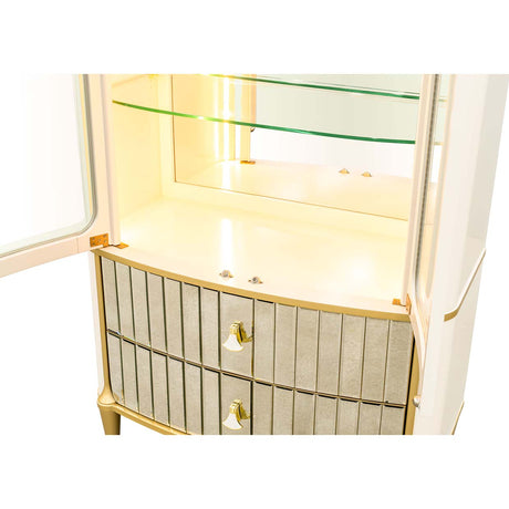 Scotts Square Light Champagne Display Cabinet from Michael Amini - Luna Furniture