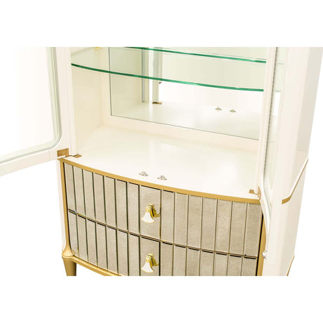 Scotts Square Light Champagne Display Cabinet from Michael Amini - Luna Furniture