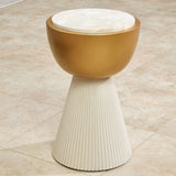 Scotts Square Light Champagne Chairside Table from Michael Amini - Luna Furniture