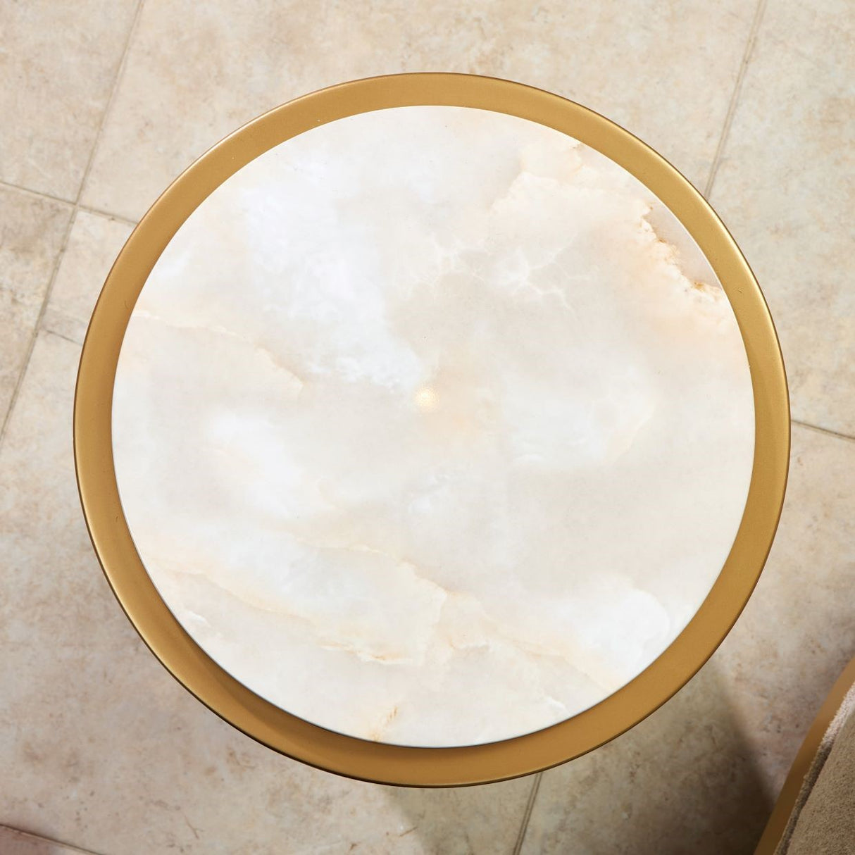 Scotts Square Light Champagne Chairside Table from Michael Amini - Luna Furniture