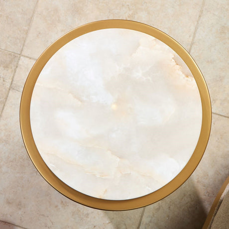 Scotts Square Light Champagne Chairside Table from Michael Amini - Luna Furniture