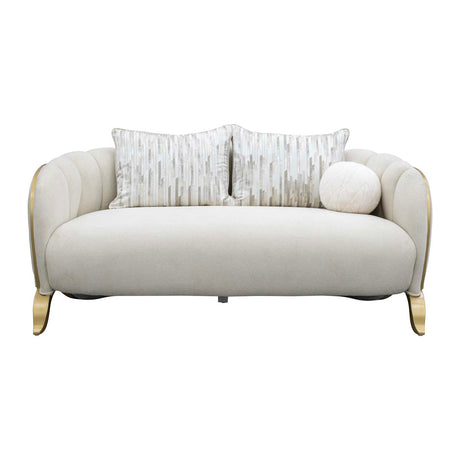 Scotts Square Light Champagne Loveseat from Michael Amini - Luna Furniture