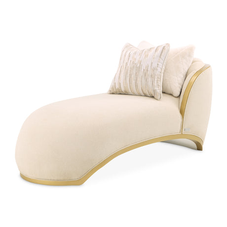 Scotts Square Light Champagne Chaise from Michael Amini - Luna Furniture