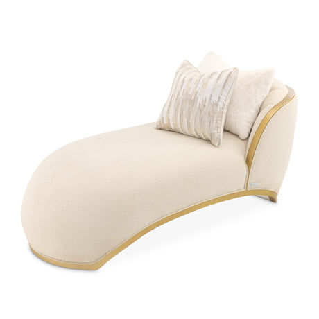 Scotts Square Light Champagne Chaise from Michael Amini - Luna Furniture