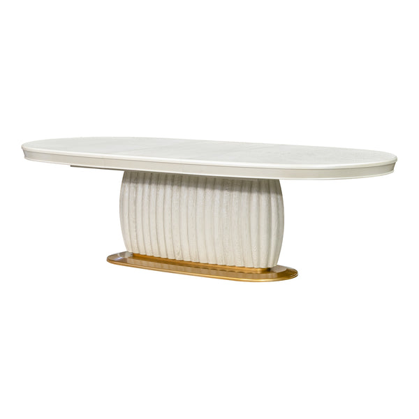 Sirene Creamy Pearl Oval Dining Table