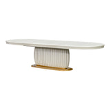 Sirene Creamy Pearl Oval Dining Table from Michael Amini - Luna Furniture